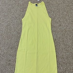 Old Navy - Fitted Sleeveless Rib-Knit Mini Dress - Size M - Bright Yellow